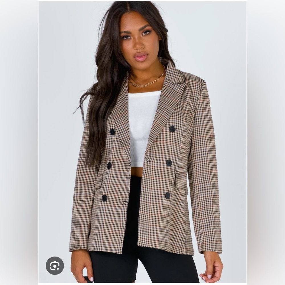 Princess Polly plaid blazer size 4